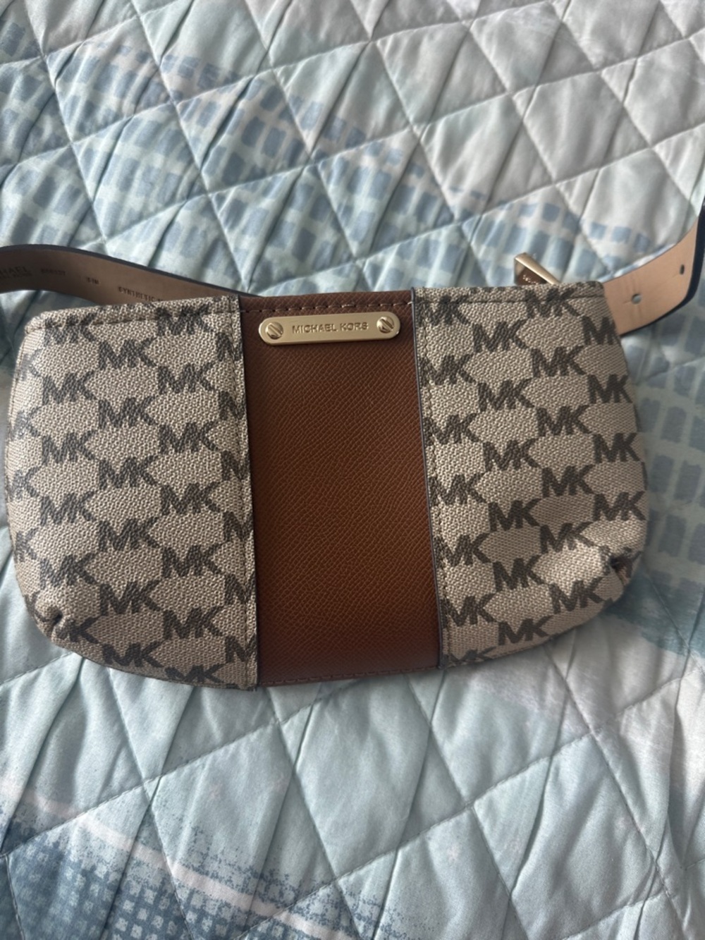 Michael Kors Tan/Brown Synthetic Leather Belt S/M